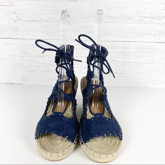 Sole Society • Amethyst Navy Espadrille Wedges - Picture 3 of 8